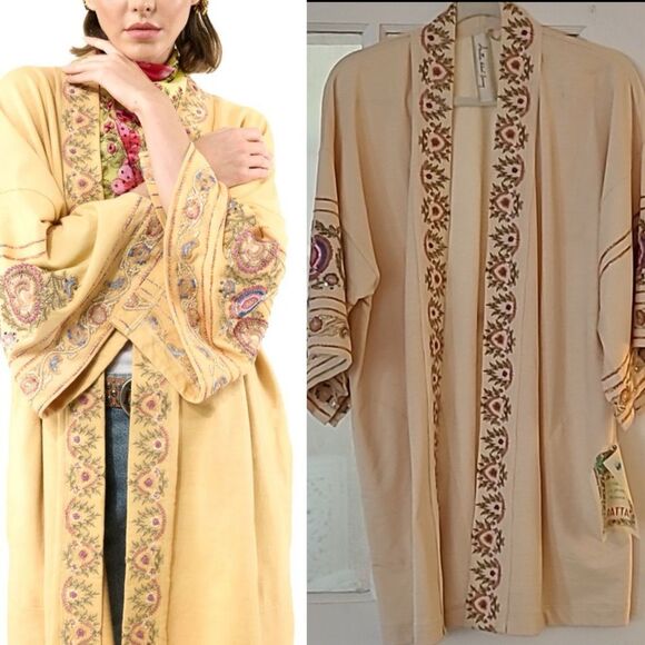 Aratta Juliette Embellished French Terry  Kimono Jacket - OS - NWT in Ivory - Picture 1 of 7